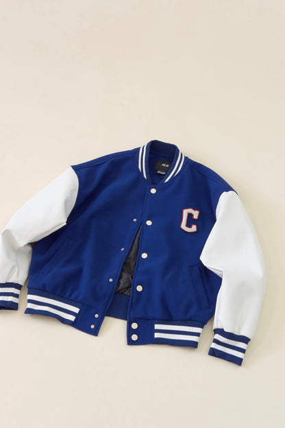 MLB Varsity 系列毛呢拼接棒球夾克外套