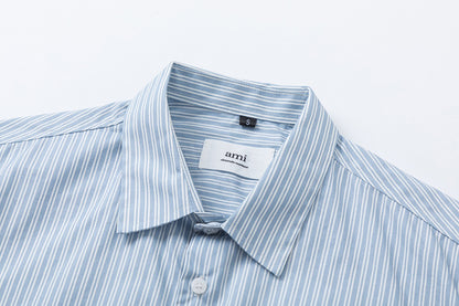 AMI PARIS 條紋廓形襯衫