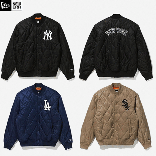 NEW ERA 美國大聯盟 後背刺繡絎縫鋪棉飛行外套 - VANASH