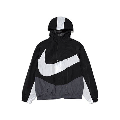 NIKE 撞色滿版SWOOSH 連帽風衣外套 DD5968-010 - VANASH