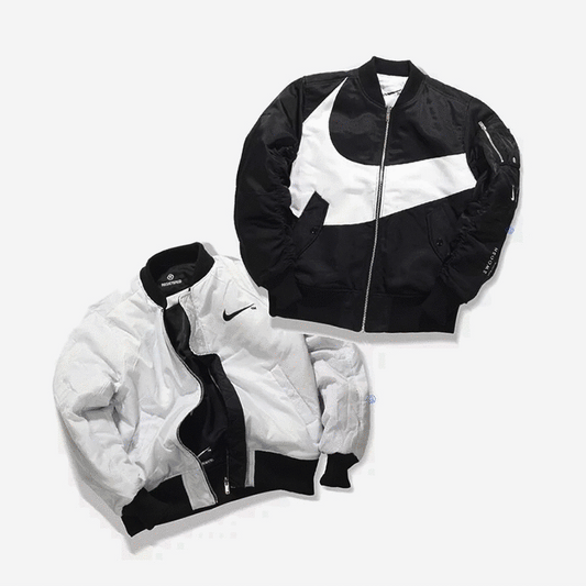 NIKE SWOOSH NSW 刺繡斷勾雙面穿飛行外套 - VANASH