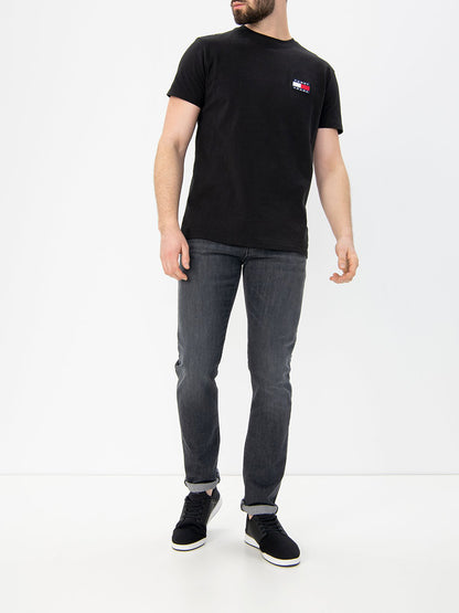 TOMMY JEANS 刺繡LOGO純色短袖上衣