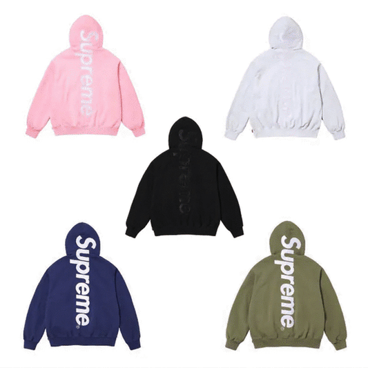 - 全新特價 - SUPREME 直排LOGO刷毛連帽上衣(藍L) - VANASH