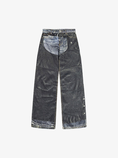 Acne Studios 皮褲印花牛仔褲