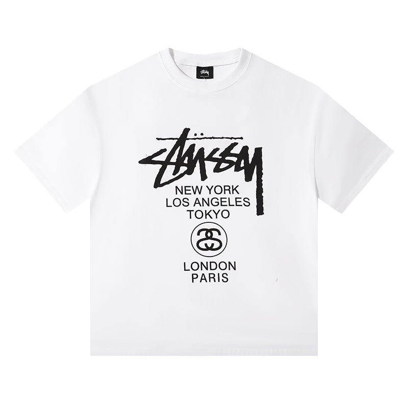 - 全新特價 - STUSSY WHITE WORLD TOUR T-SHIRT 世界巡遊短袖T恤 | 白色XL號