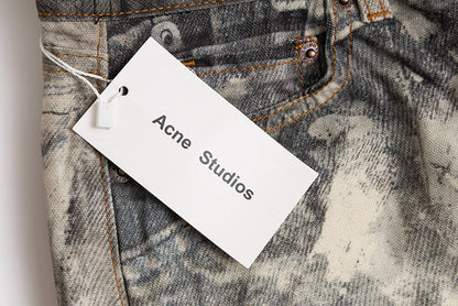 Acne Studio 1981M 染色印花寬鬆牛仔褲